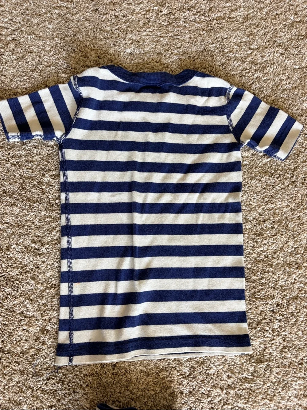 Hanna Andersson Navy & White Striped Short Pajamas Sz 5